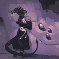 Concept art of Etoile and her pet snake, by Kite.