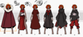 Concept art of Sibelle's potential outfits for Season 2.